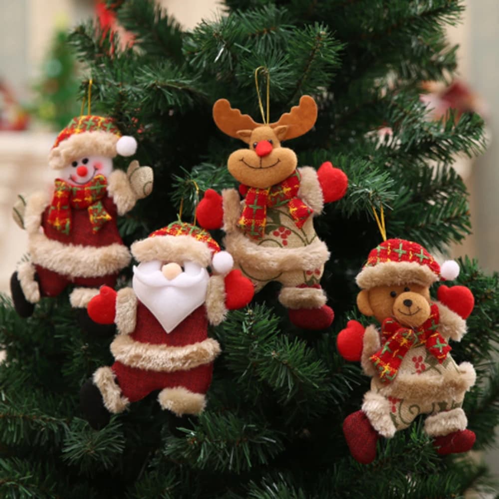 Plush Christmas Character Ornaments Set