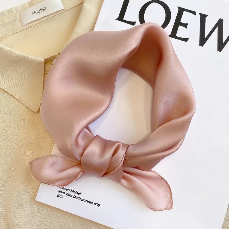 Scarf 100% Silk Bandana Women Square Scarves Wrap Kerchief Mulberry Spring Fashion Luxury High Quality Headband Hijab Shawls