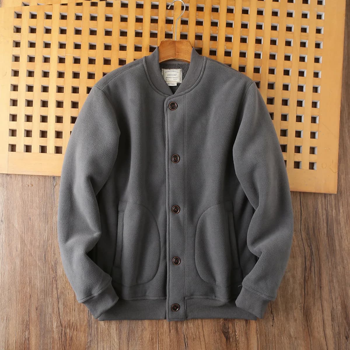 Men's Double-Sided Polar Fleece Baseball Jacket