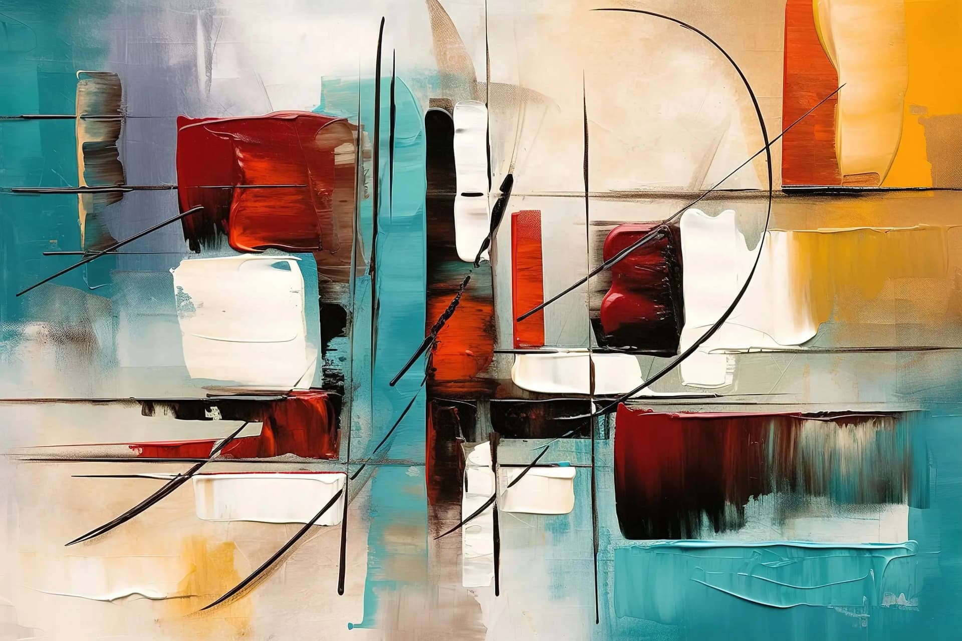Abstract Matte Oil Painting Canvas Print