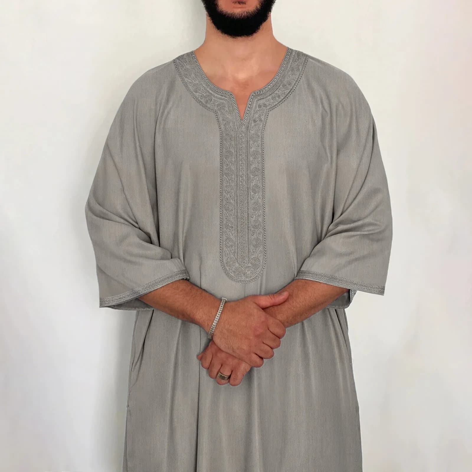 Men's Embroidered Traditional Ethnic Robe Shirt
