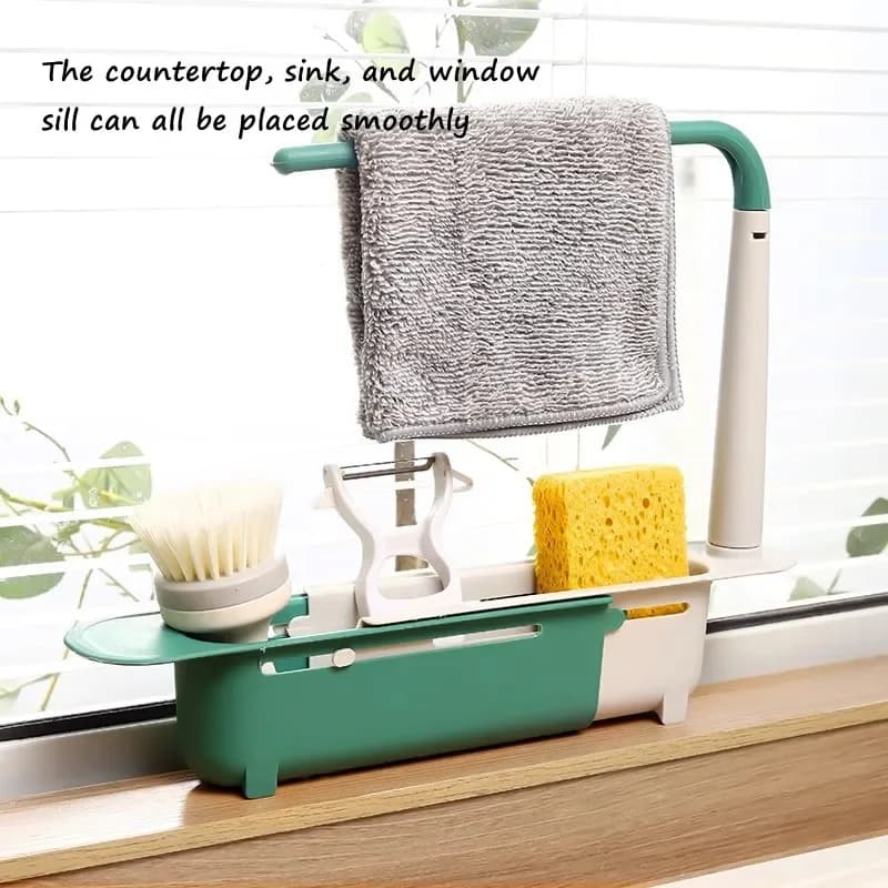 Kitchen Sink Drain Rack Telescopic Sink Shelf Sinks Organizer Soap Sponge Holder Storage Basket Kitchen Gadgets Accessories Tool