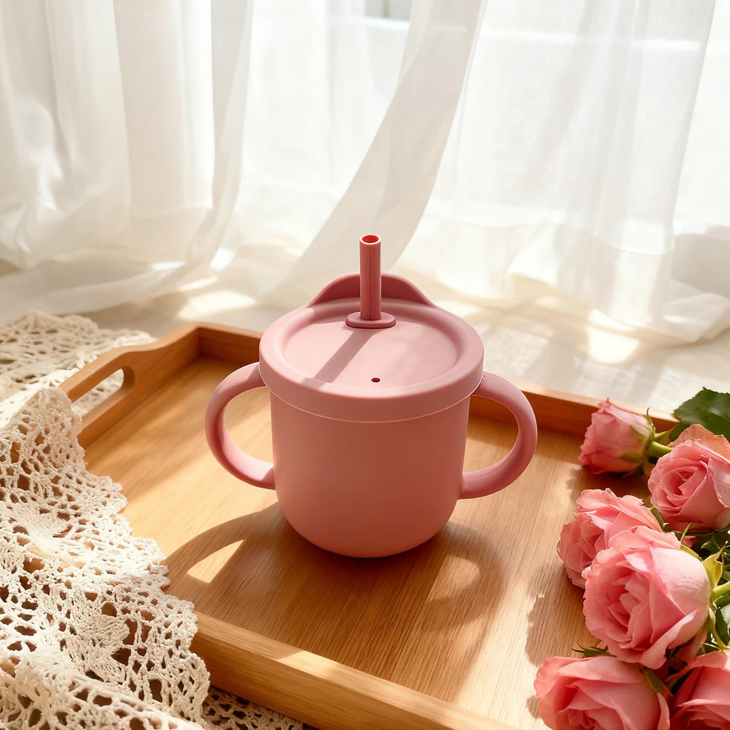 Silicone Sippy Cup with Straw