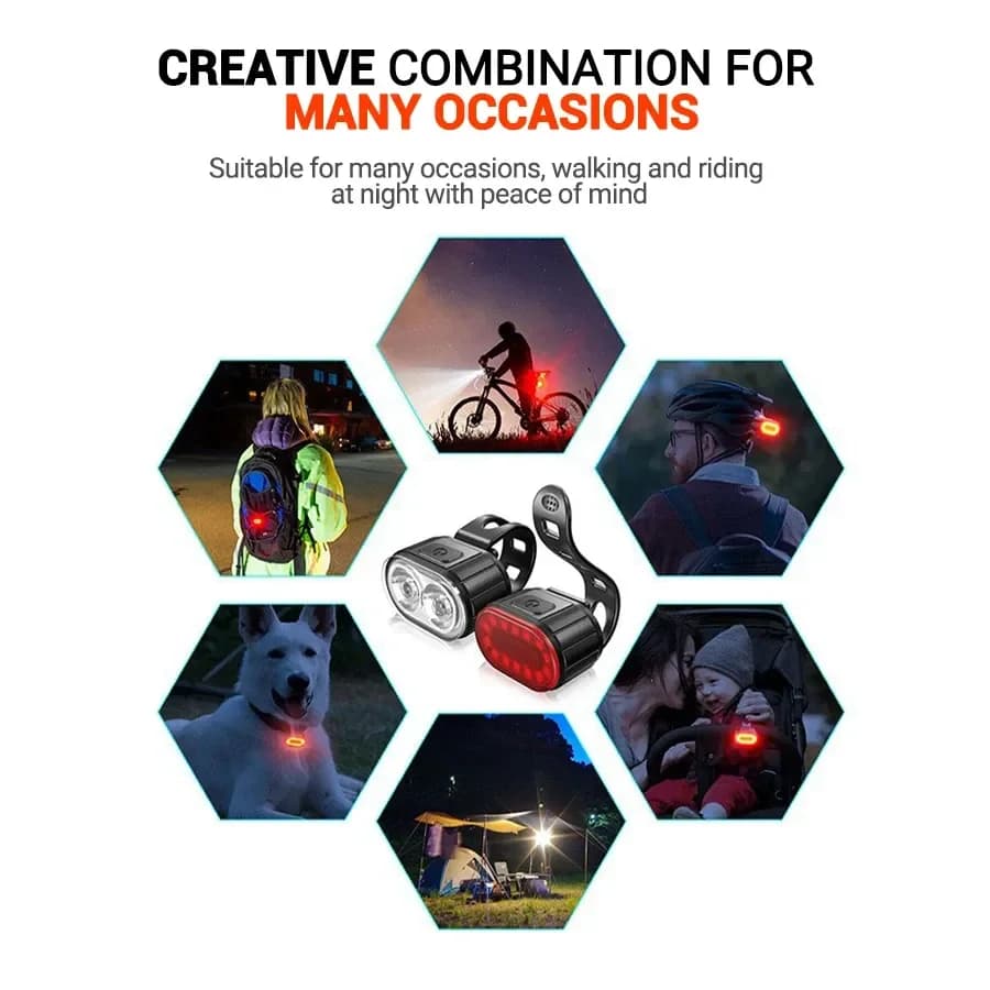 Rechargeable LED Bike Front and Rear Lights