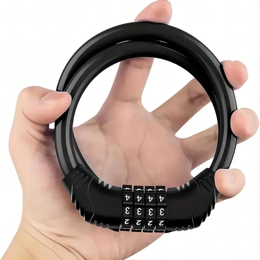 4-Digit Resettable Coil Cable Bike Lock