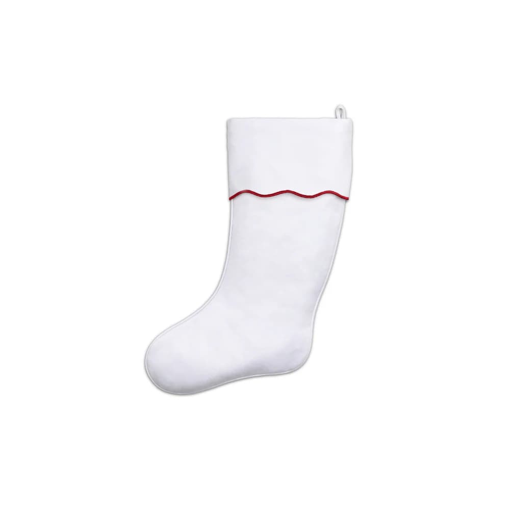 Christmas Stocking with Embroidered Scallop Cuff