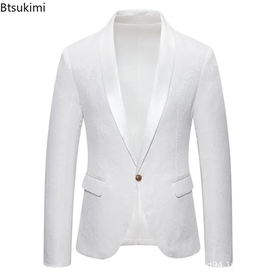 Men's Slim Fit Jacquard Suit Jacket