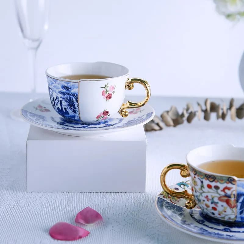 European Retro Ceramic Tea Cup and Saucer Set