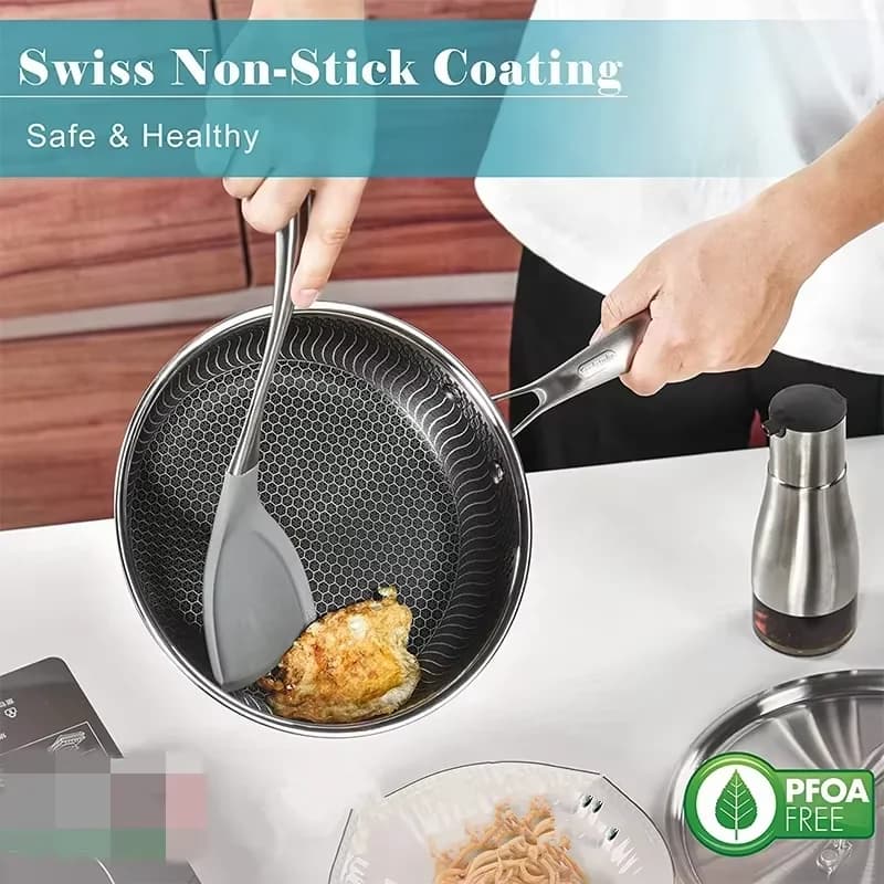 Stainless Steel Nonstick Frying Pan with Lid