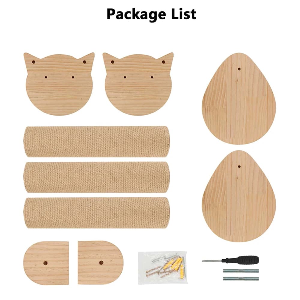 Wall Mounted Cat Scratching Tree with Perches