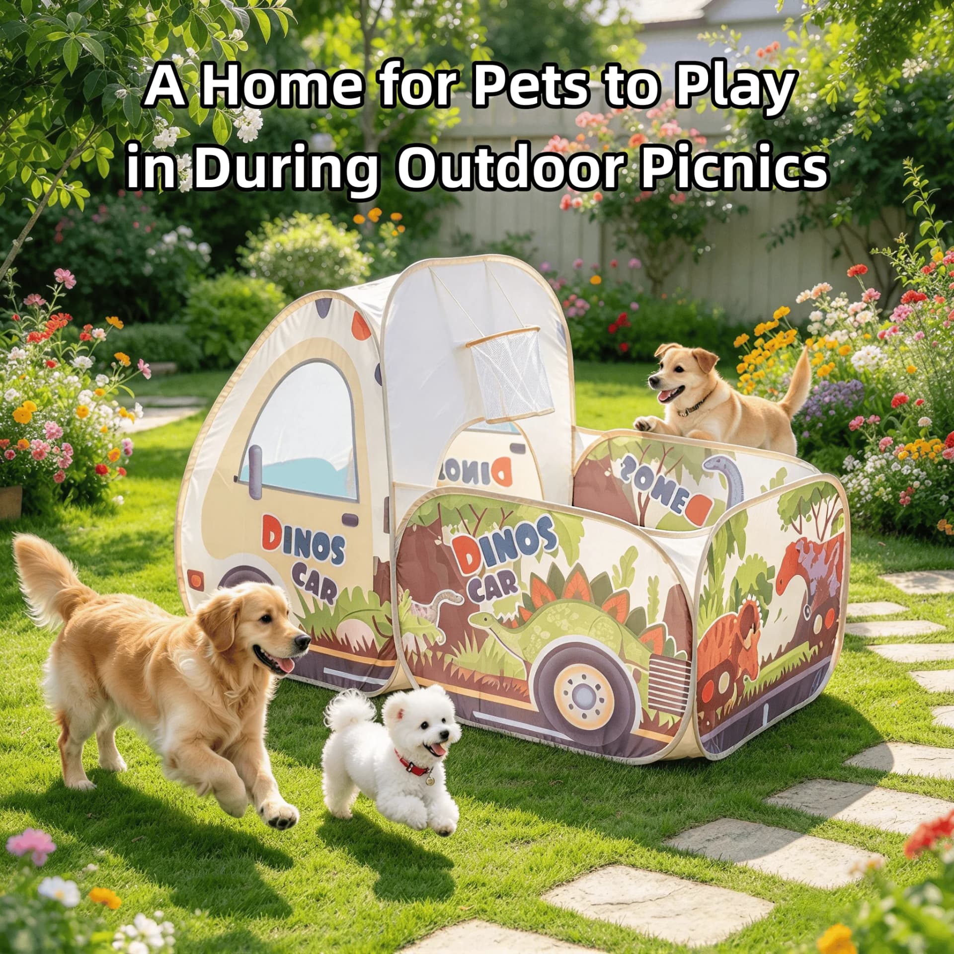 Dinosaur Foldable Pet Playpen Enclosure