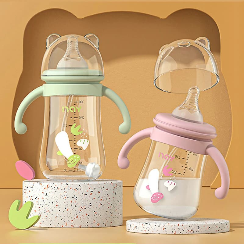 Baby Bottle with Handle and Pacifier Set