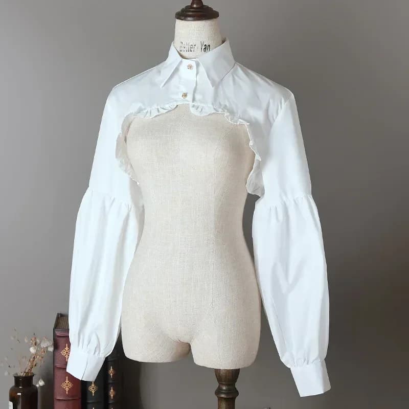 Ruffle Long Sleeve Bolero Crop Top