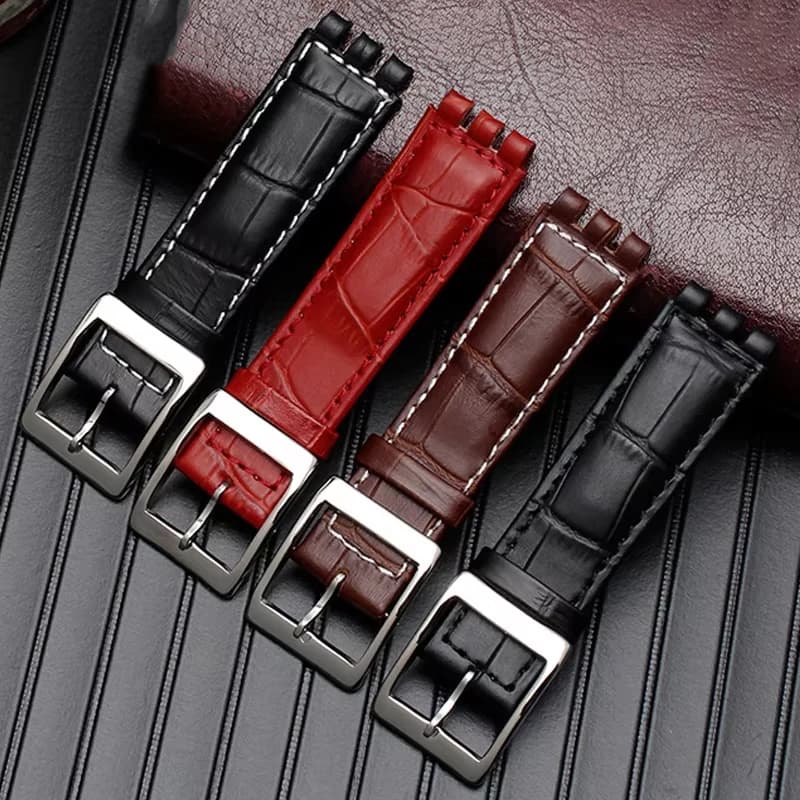 Genuine Leather Watch Strap for Swatch