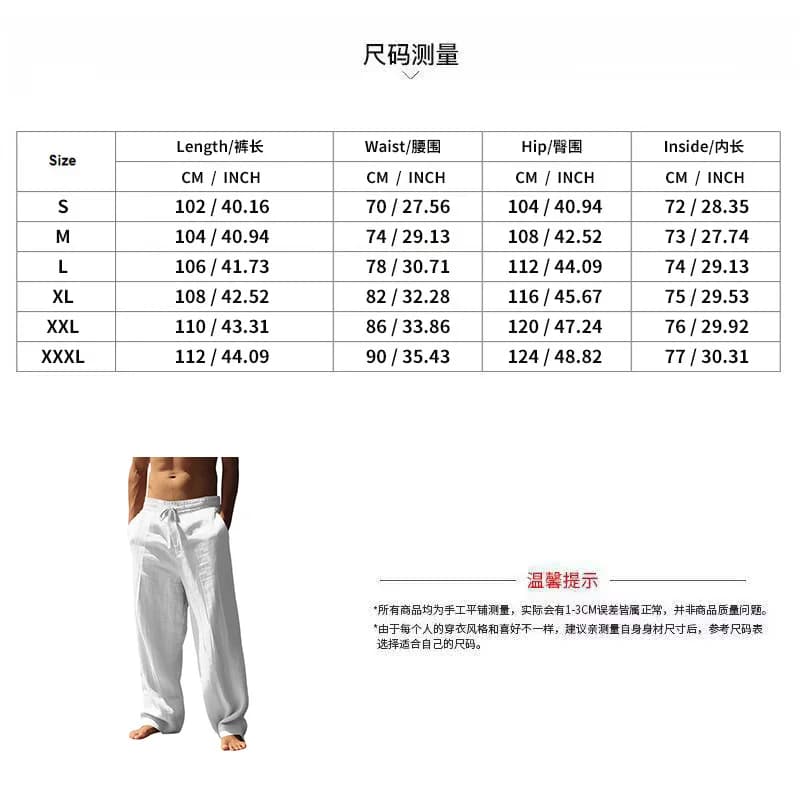Men's Linen Cotton Summer Trousers