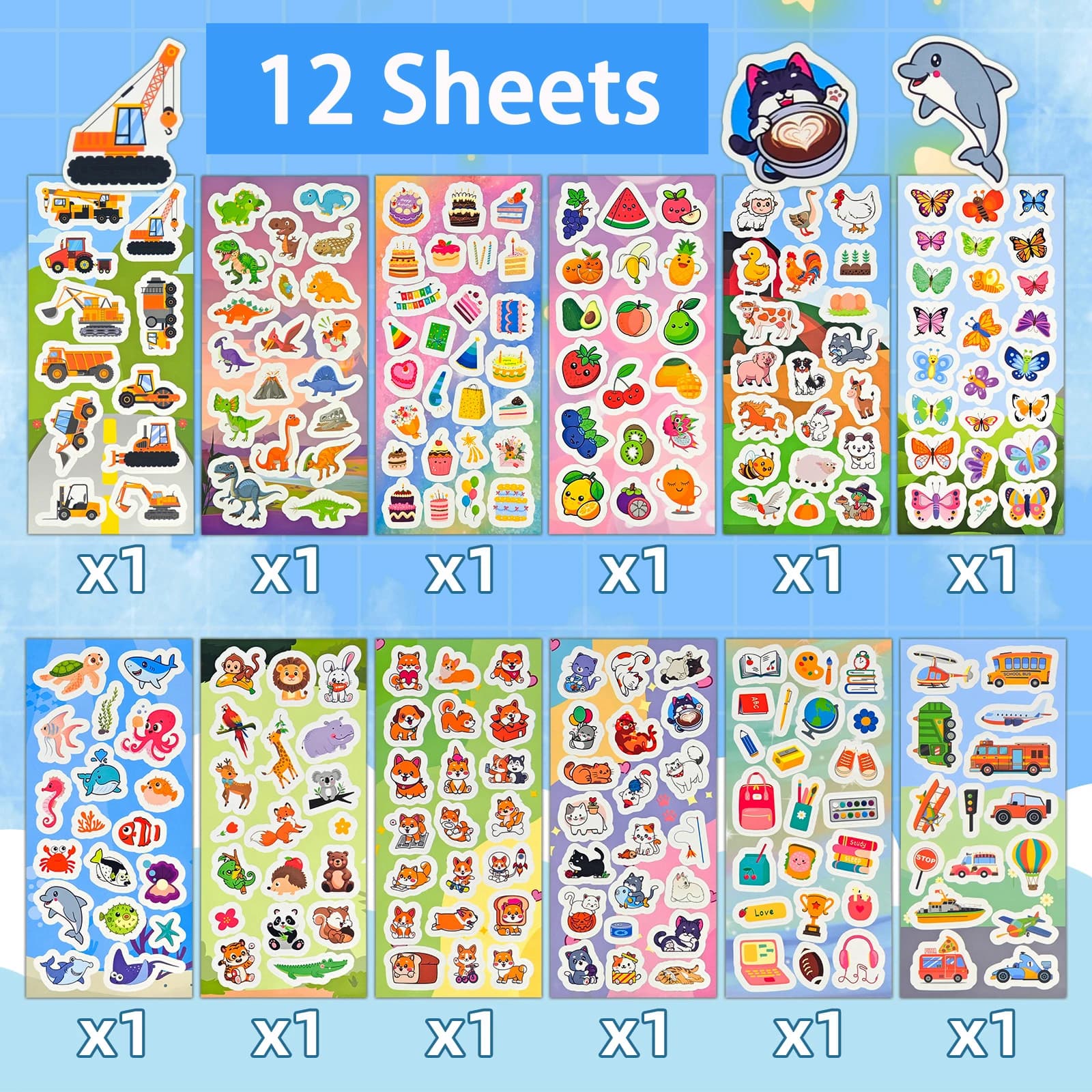 Bulk Sticker Sheets Assortment for Kids Scrapbooking