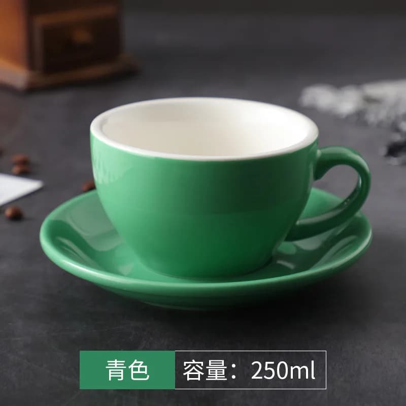 250ml Thickened Cup Large Capacity Creative Latte Art Cup Retro Colored Coffee Cup Afternoon Tea Dessert Tea Mug Home Decoration