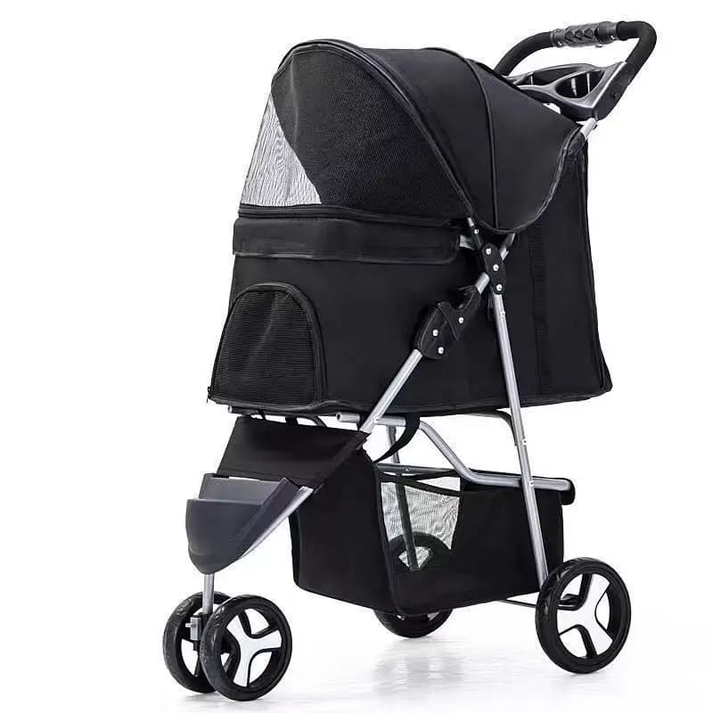 Folding Pet Stroller With Three Wheels