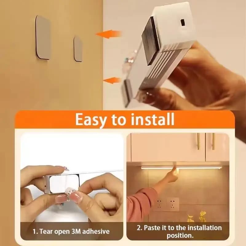 Night Lights Wireless LED Motion Sensor Lamp USB Rechargeable Magnetic for Wardrobe Room Staircase Closet Kitchen Cabinet Lamp