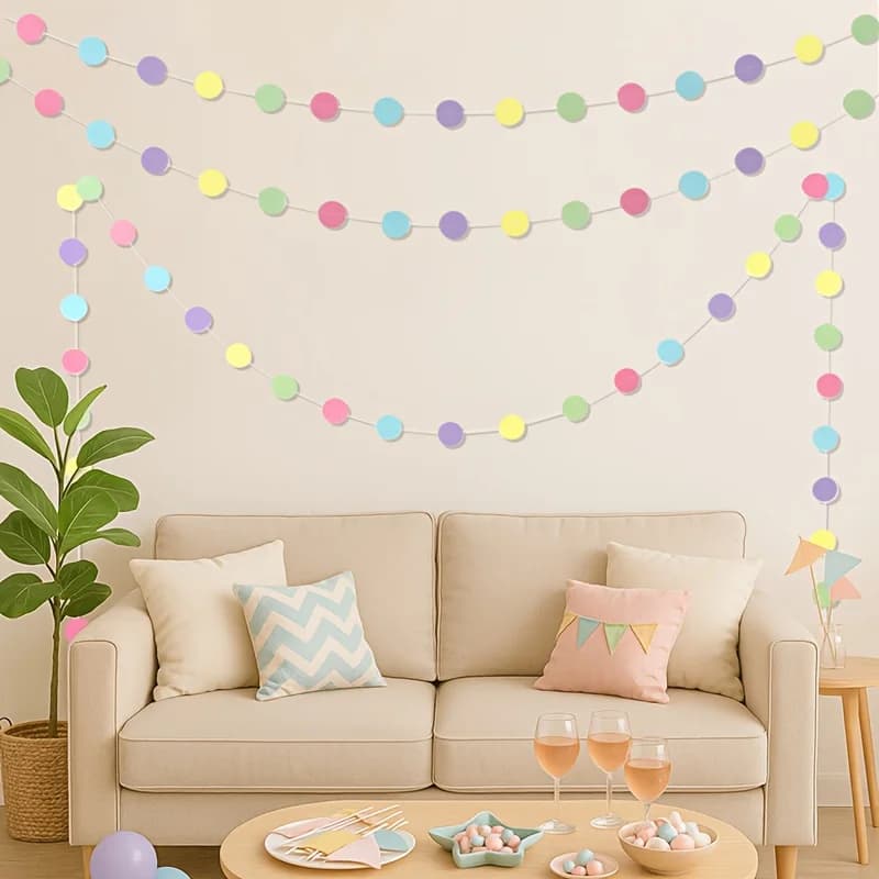 Pastel Circle Paper Garlands