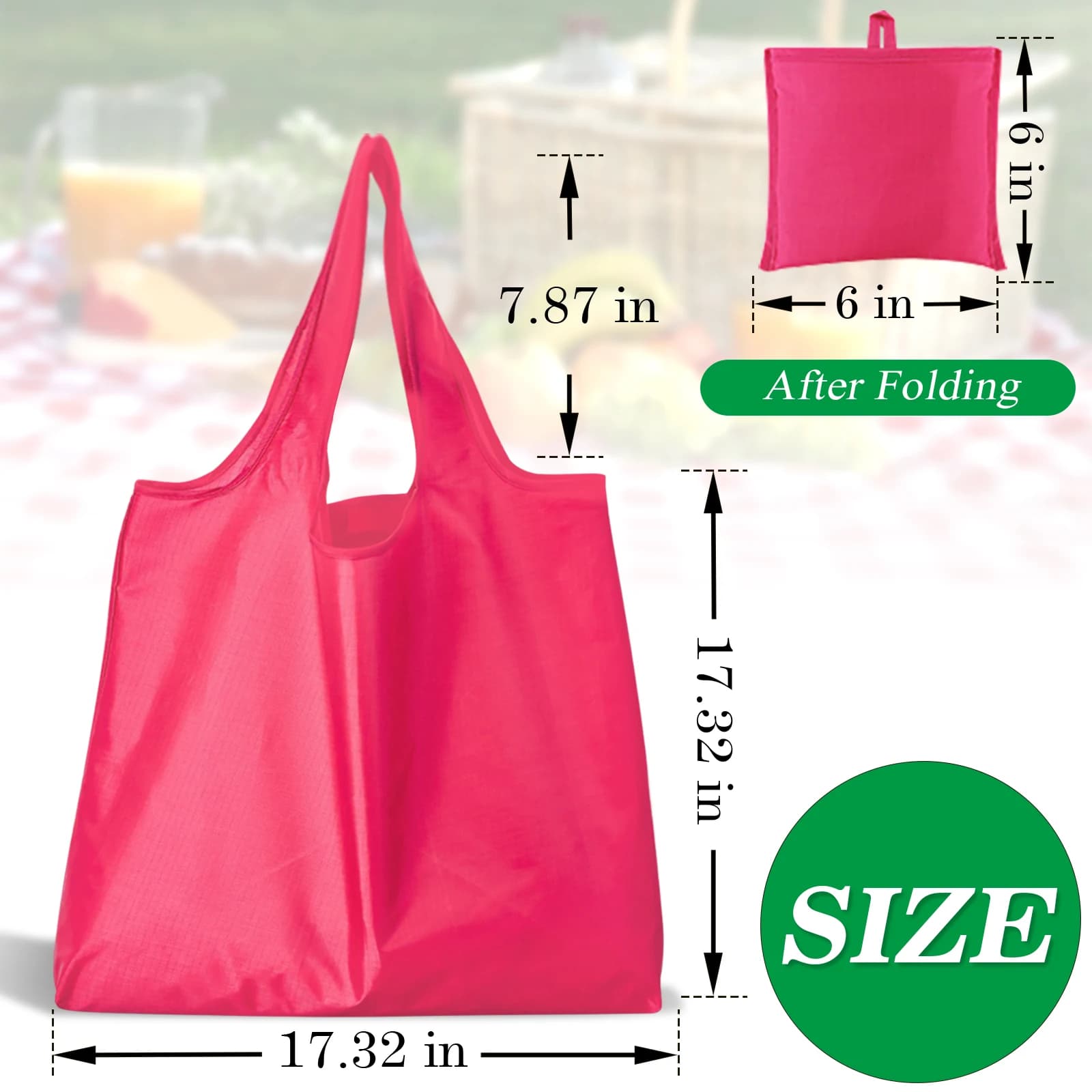 Foldable Reusable Grocery Tote Bag