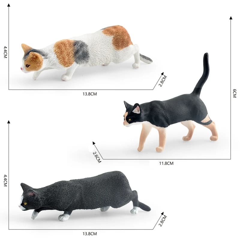 Simulation pet cat animal model Three Felinae cat black rural cat decoration ornament