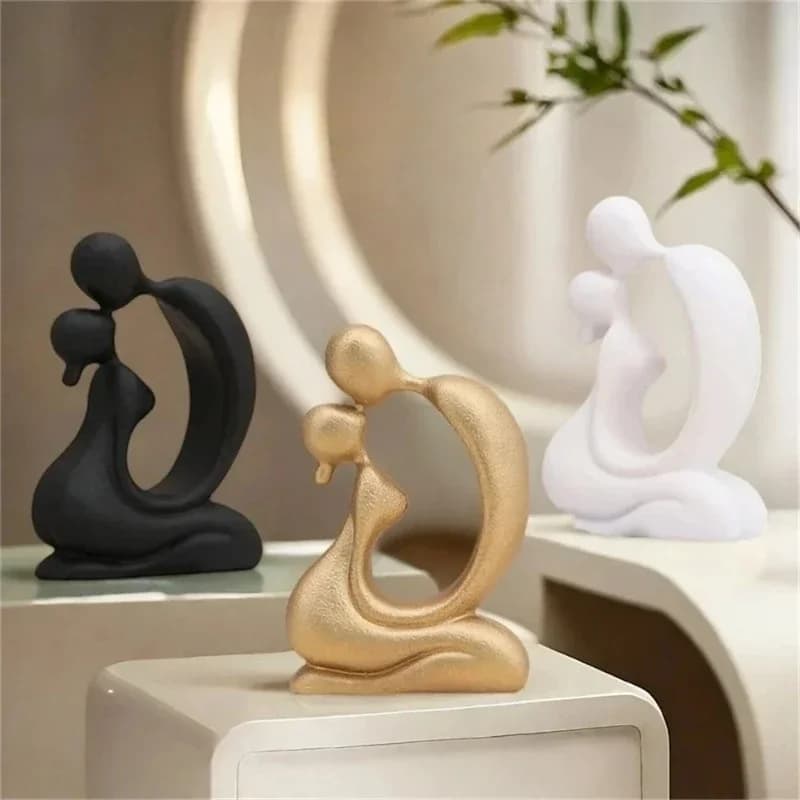 Bedroom decoration, home decor, creative resin, kissing couple sculpture, Scandinavian modern art, multi-color home decor