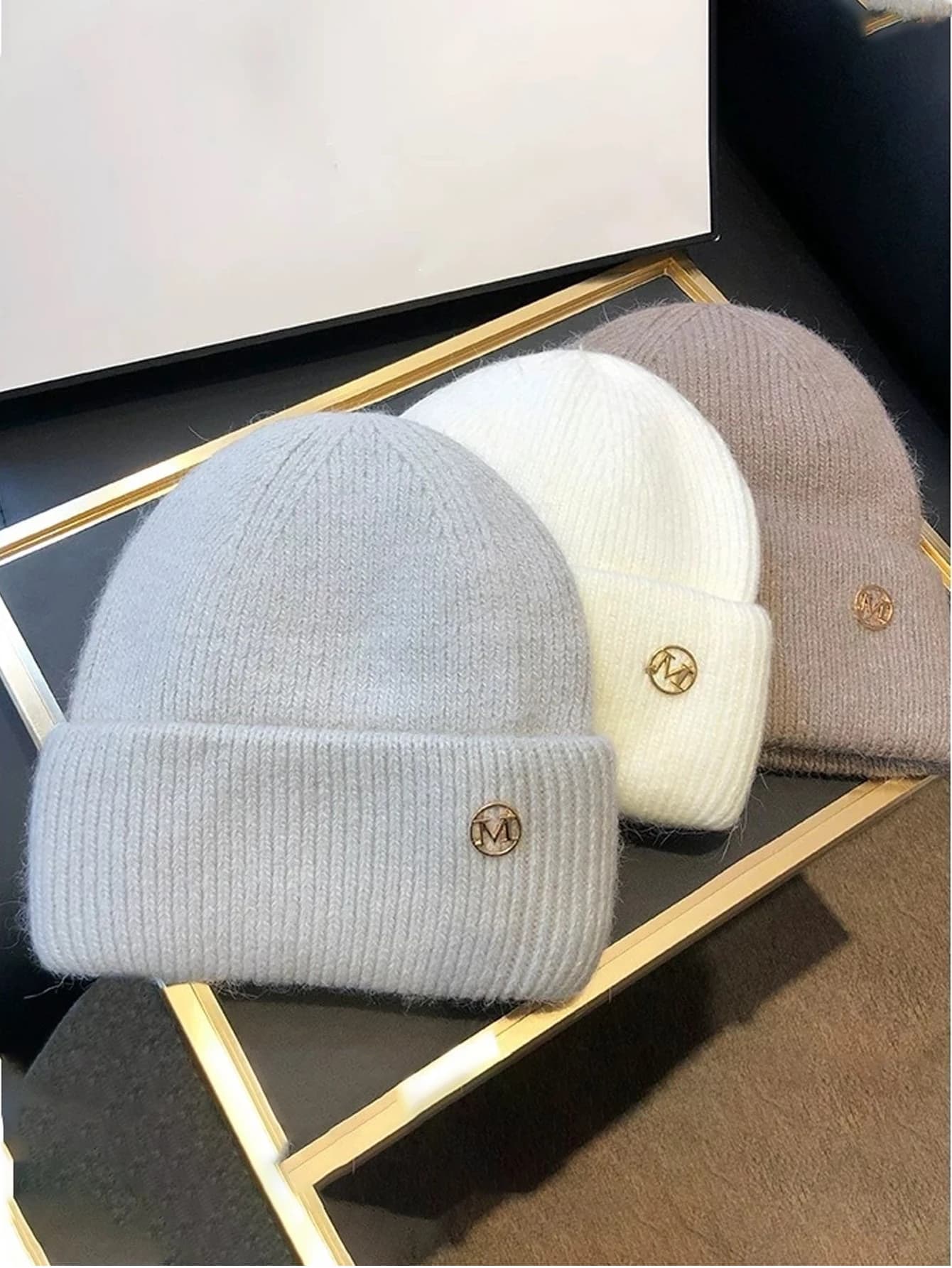 Fleece-Lined Knit Beanie with Ear Protection