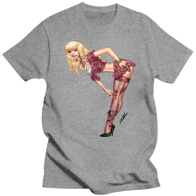 Men Clothing Comfortable Fishnet Stockings And High Heels Young T Shirt  Summer Tops Tshirt O-Neck Cotton Tees Streetwear