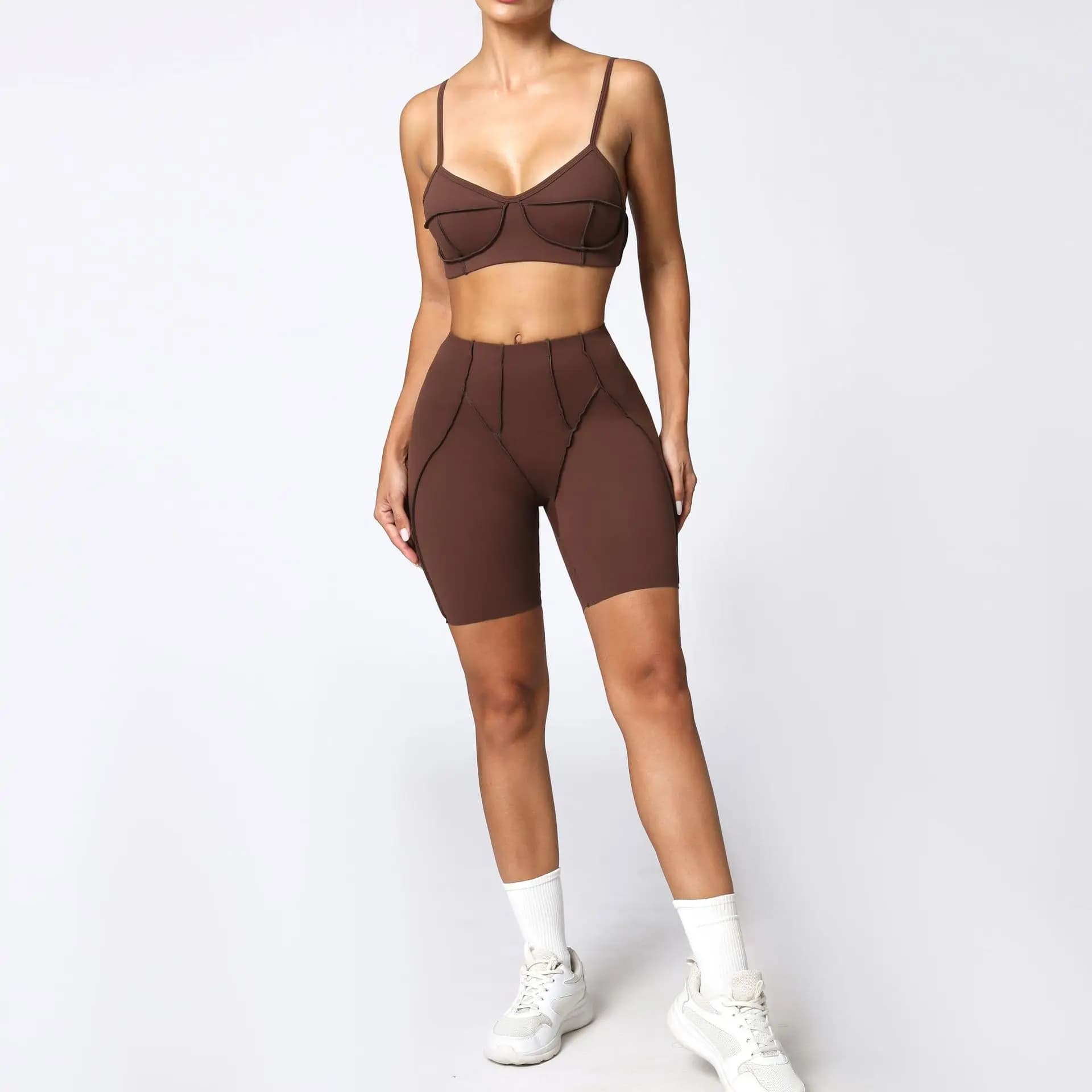 High Waist Leggings and Open Back Sports Bra Set