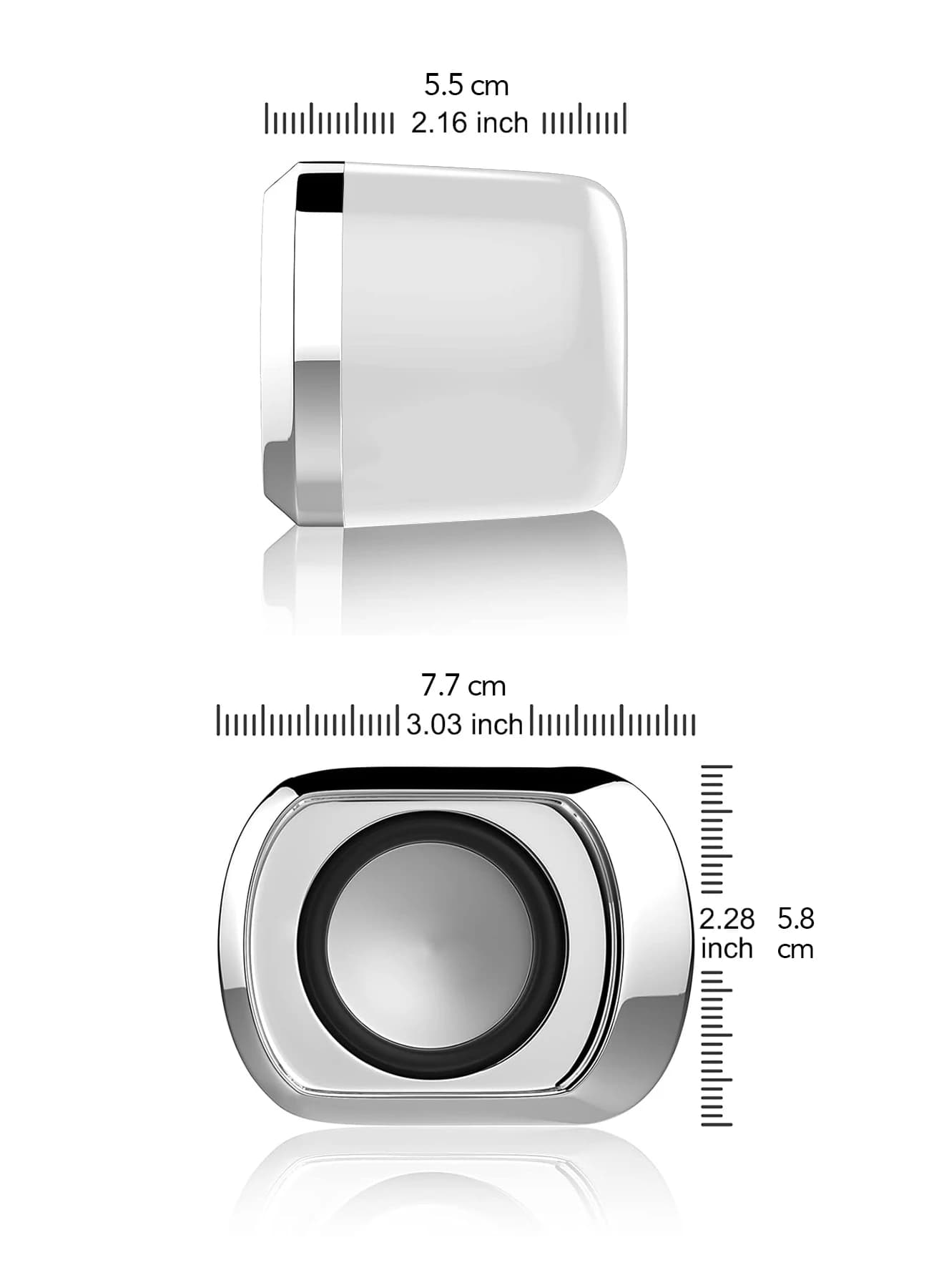 Compact Dual-Drive Desktop Speaker with Volume Control