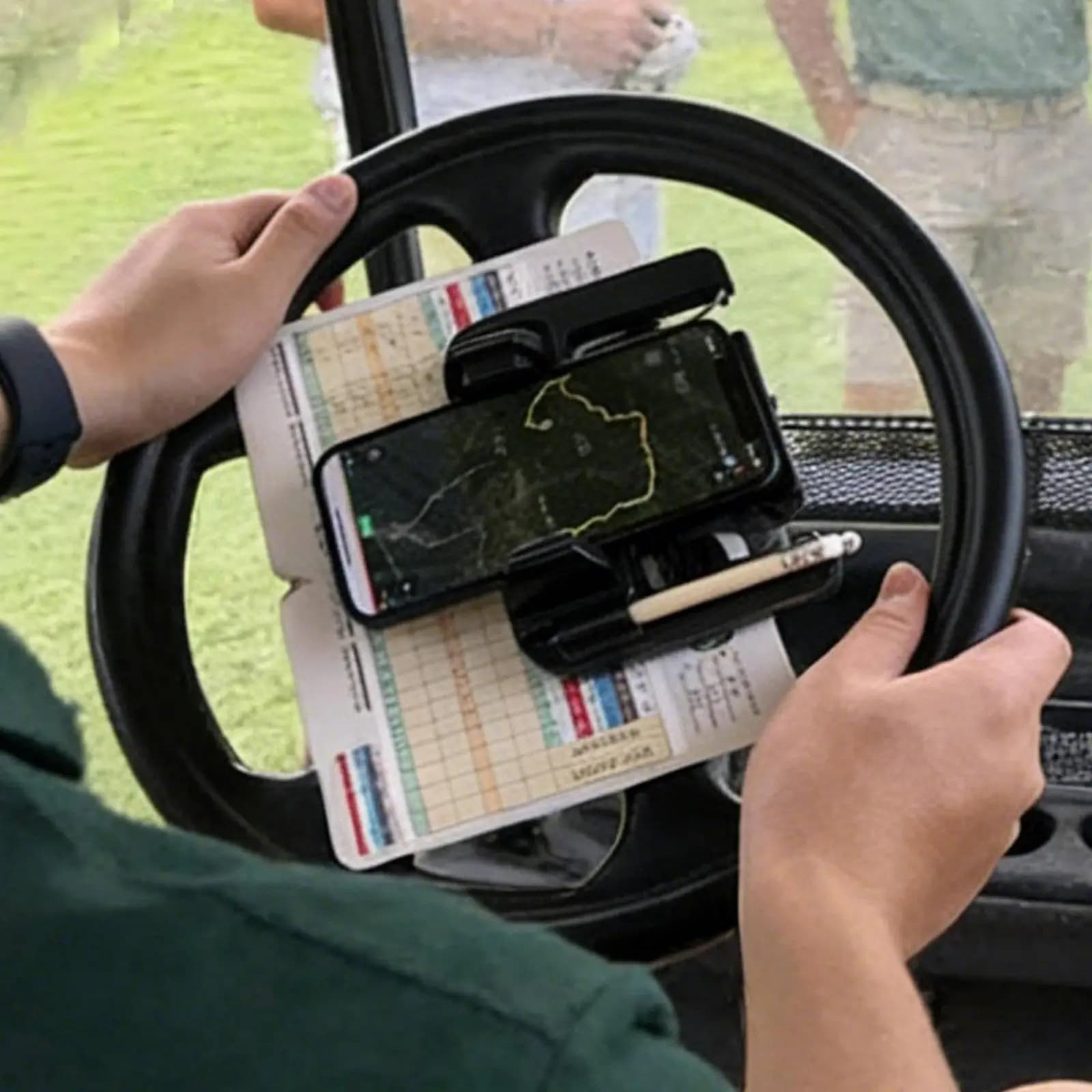 Golf Phone Mount Practical Car Holder Phone Organizer for Golf Cart Steering Wheel Easy Installation