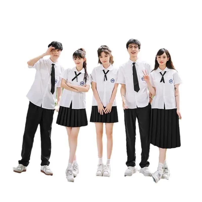 White JK School Uniform Shirt Set