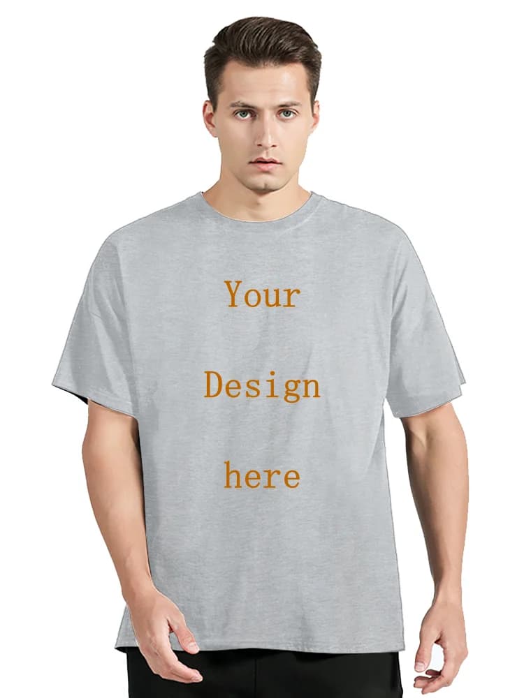 Men's Cotton T-shirt Personalized Your Design Here Custom Text Tshirt for Men Add Your Own Design Fashion T Shirt Men Clothing
