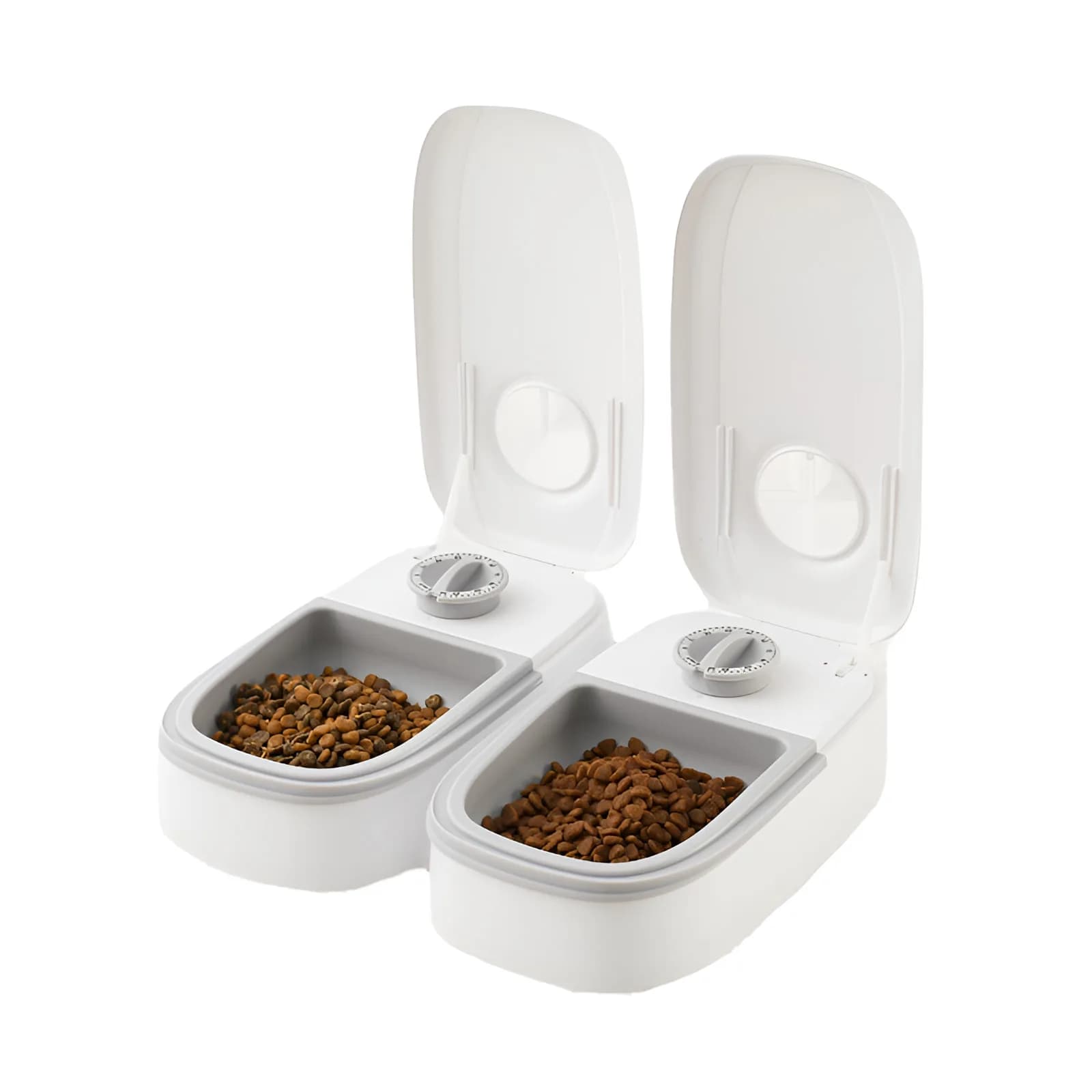 Automatic Pet Feeder With Separate Dry Wet Bowls