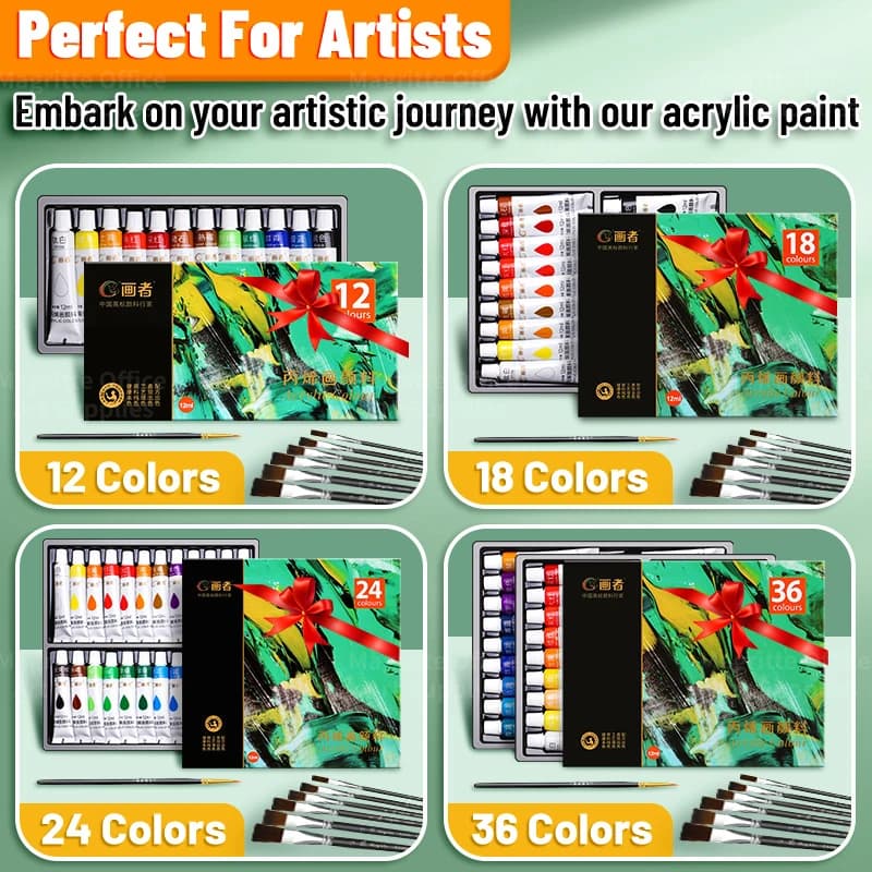 Acrylic Paint Set with Brushes
