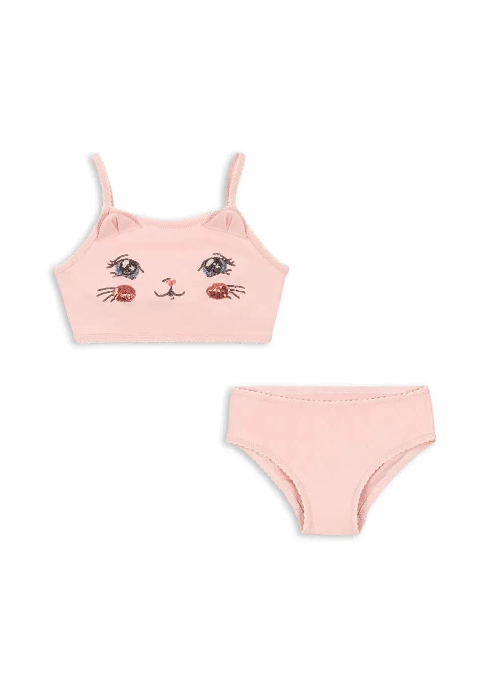 Girls Ruffled Lace Swimsuit Set