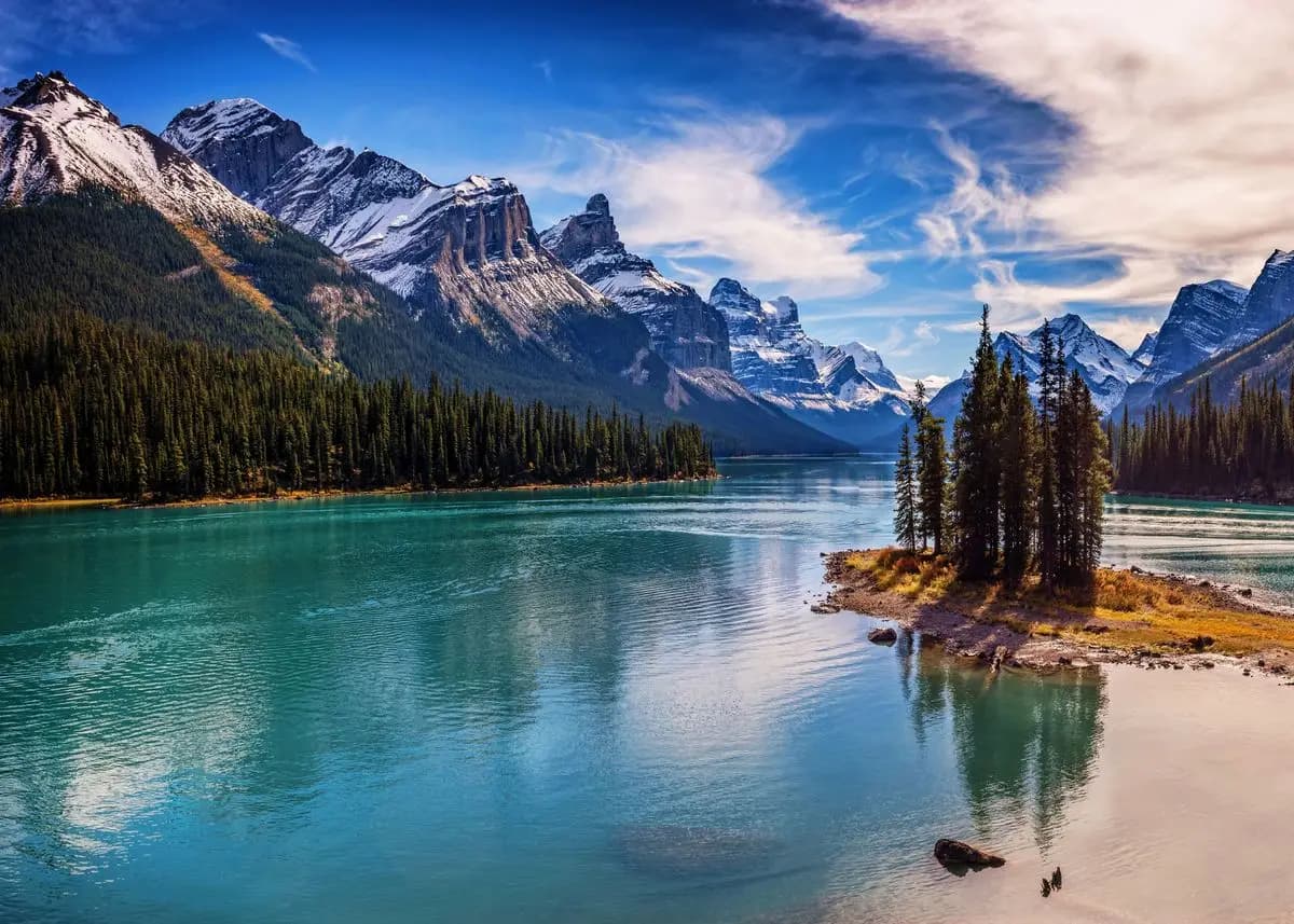 Forest Mountain Lake Landscape Canvas Print