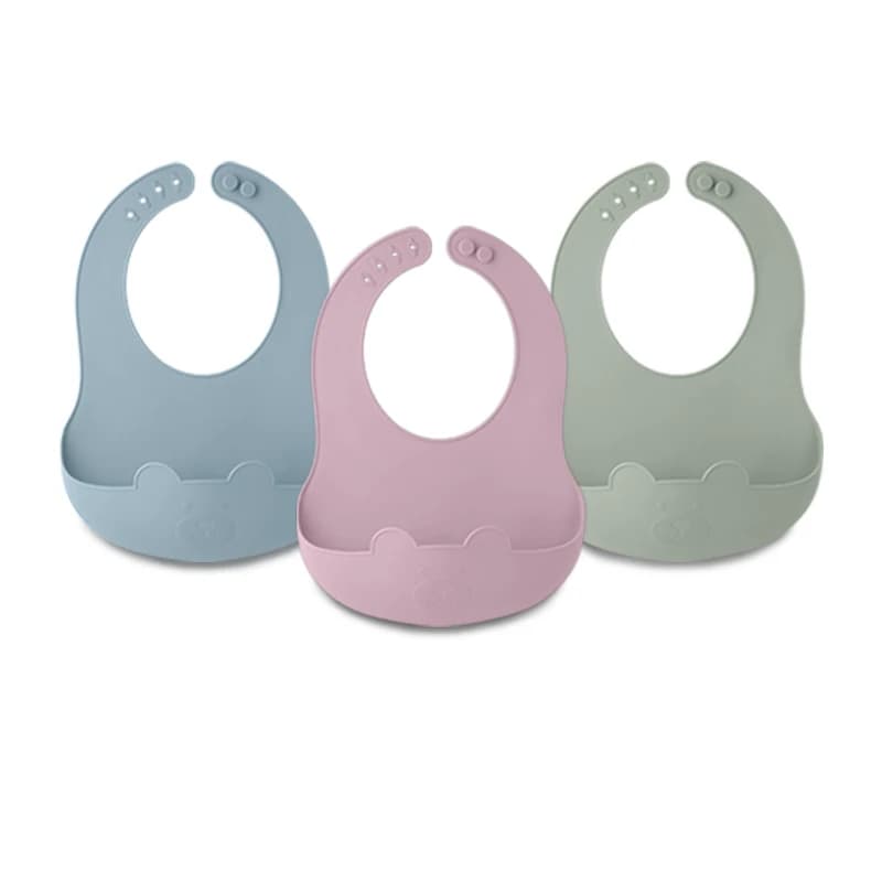 Silicone Baby Bib, Lightweight Foldable Design