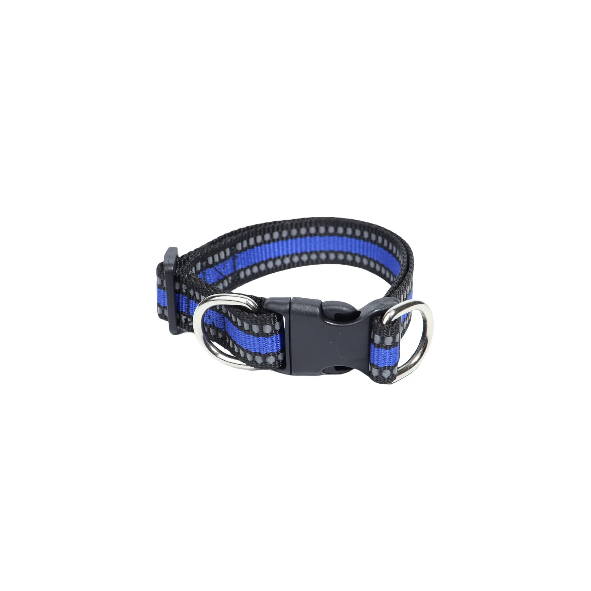 Reflective Nylon Dog Collar with Double D Ring