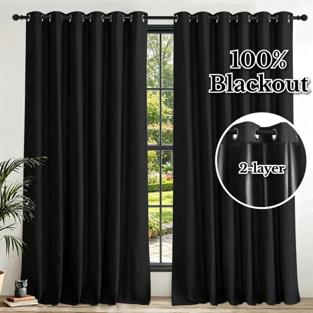 Blackout Curtains Eyelet Thermal Insulated