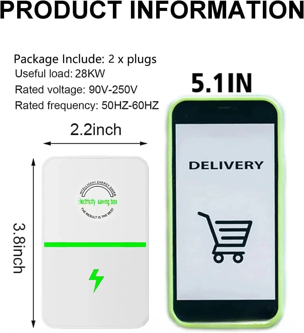 Home Pro Power Energy Saver with Stable Voltage US/UK/EU Plug - Household Electricity Energy Efficient Device Amagi