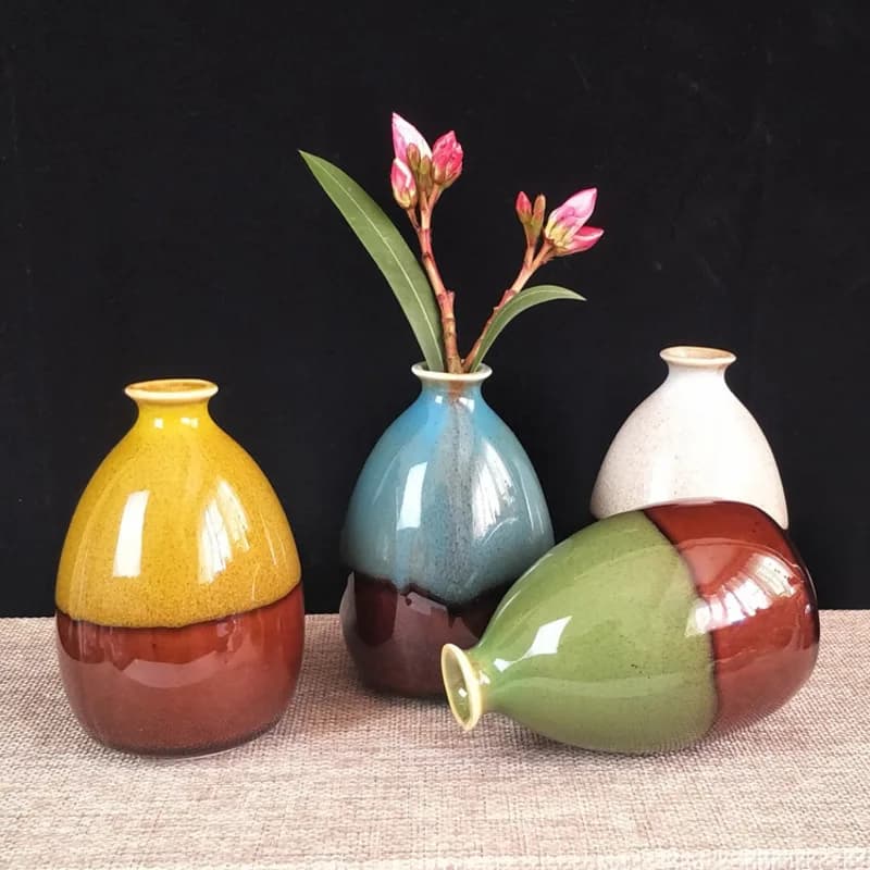 Ceramic Flower Vase Green Home Decor