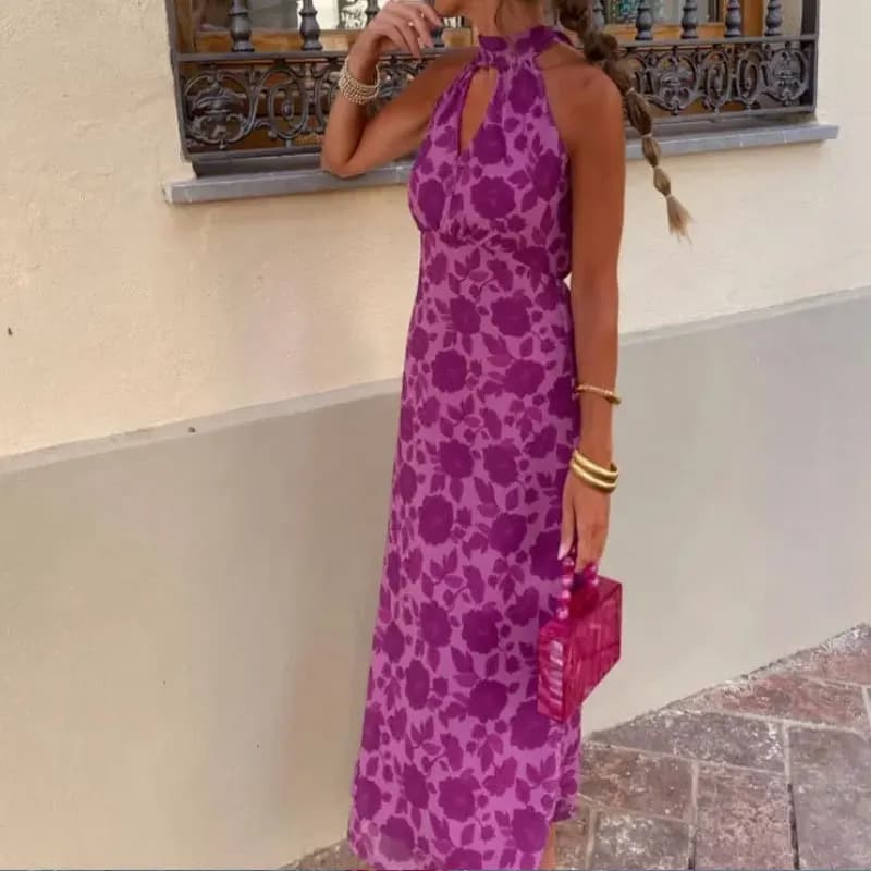 Floral Halter Maxi Dress