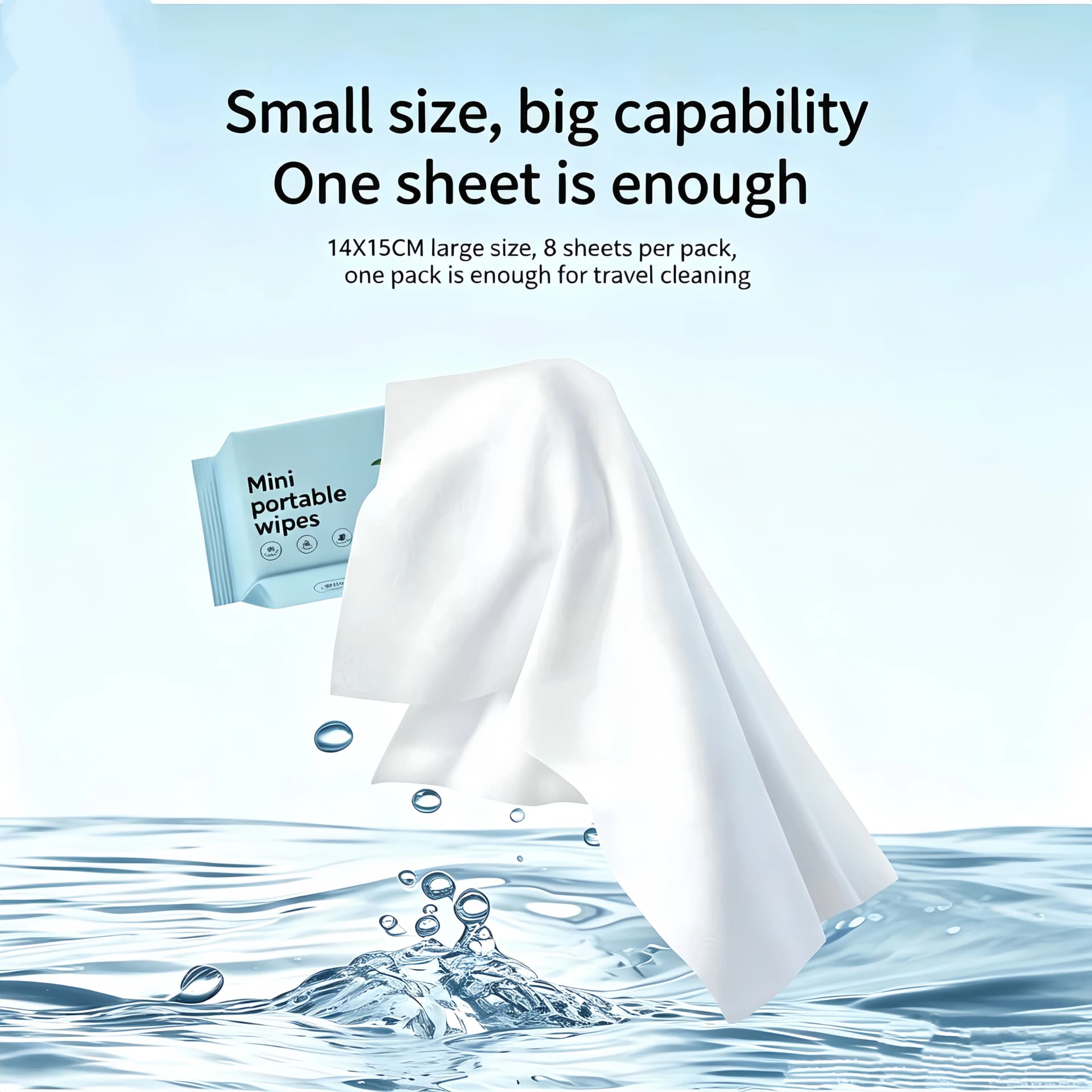 Portable Alcohol-Free Wet Wipes Multi-Purpose