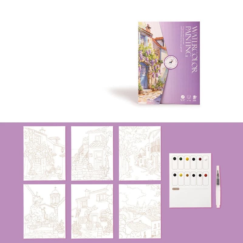 Watercolor Painting Set With Paper and Pen