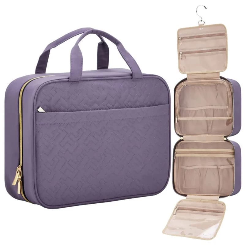 Toiletry Bag Travel Bag with Hanging Hook, Water-resistant Makeup Cosmetic Bag Travel Organizer for Accessories, Shampoo,