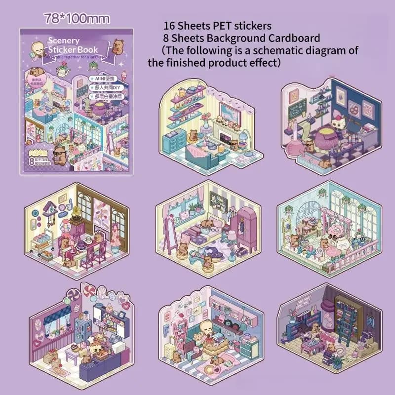Kids Room Decor 3D Cute Cartoon Landscaping Stickers Perfect for Wall Art