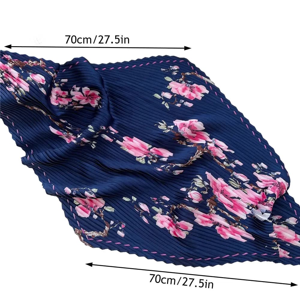 Fold Square Scarf Women Spring Summer Fashion Bandanas Bag Hat Head Hair Shawl Wraps Elegant Lightweight Luxury Hair Accessories