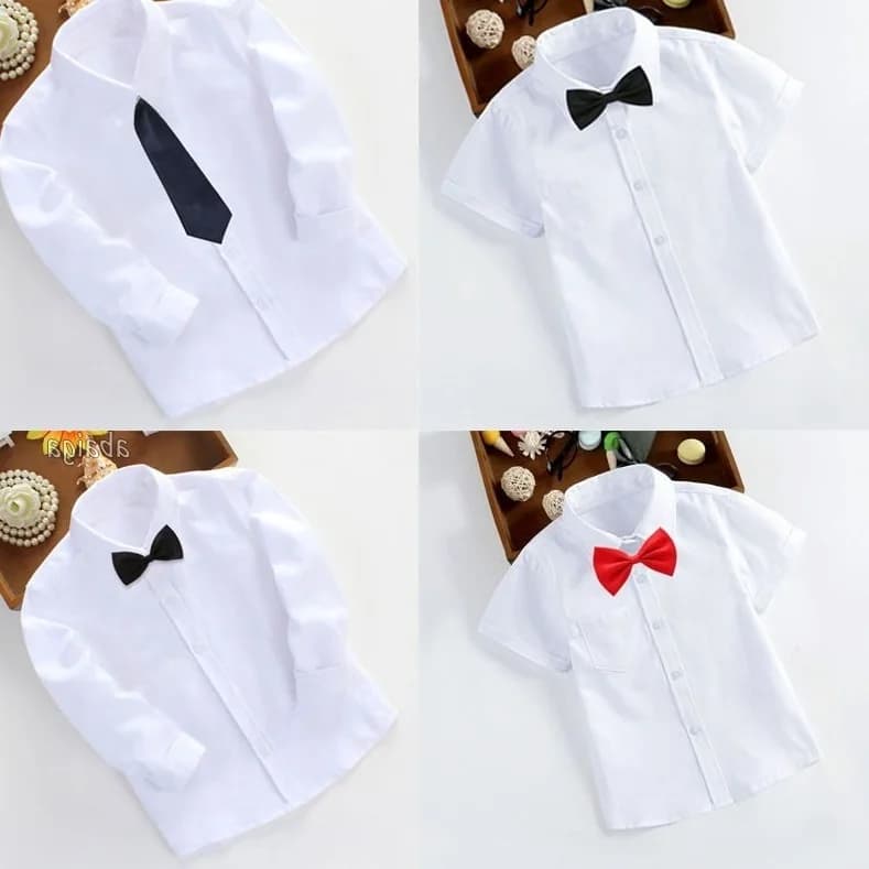 White Cotton Polo Shirt for Boys